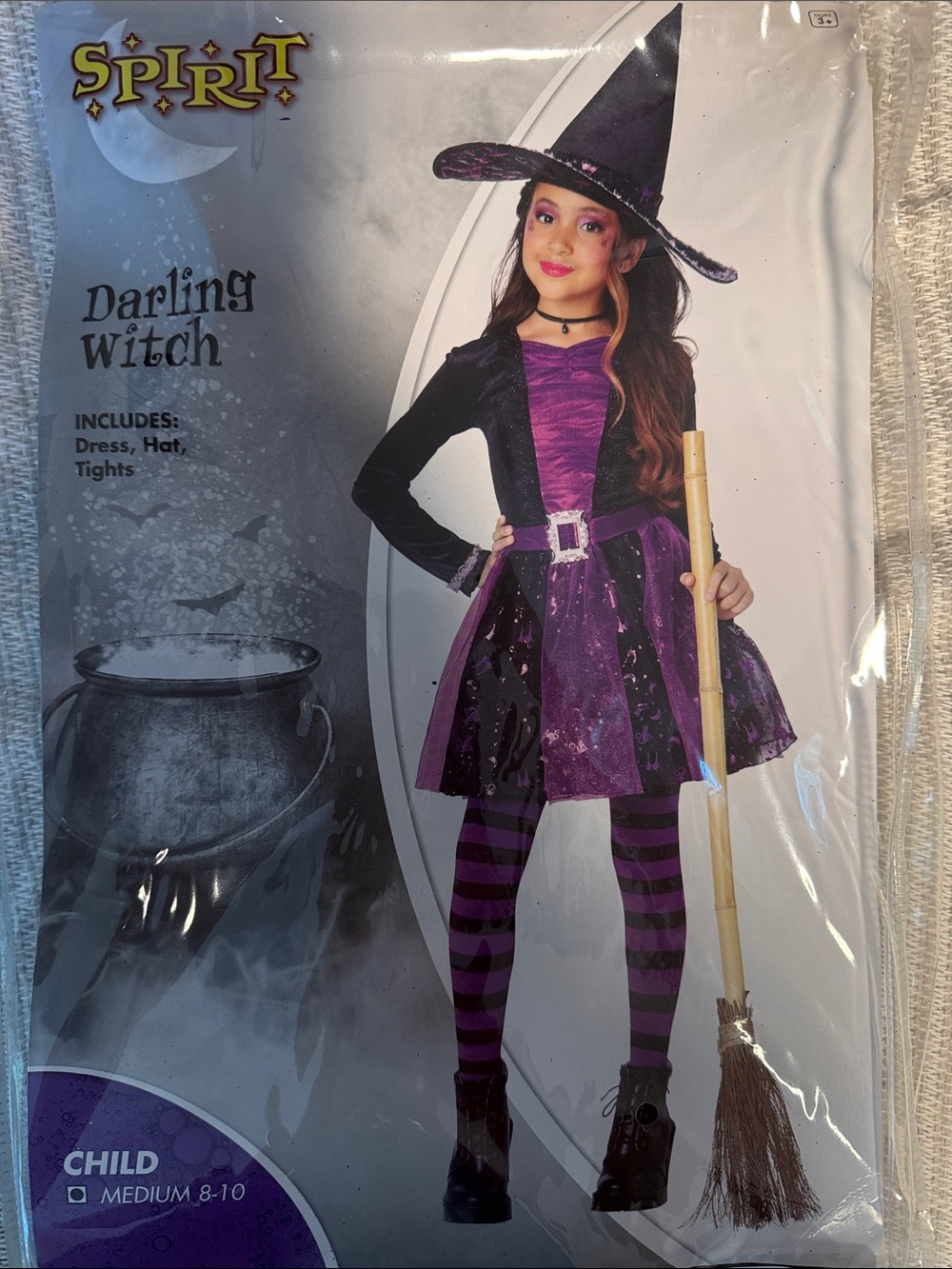Spirit Purple and Black Darling Witch Costume for Kids